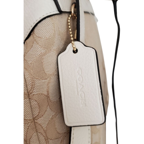 COACH F30275 Outline Signature Billie Khaki Chalk Jacquard Backpack - Picture 7 of 14